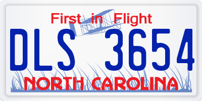 NC license plate DLS3654