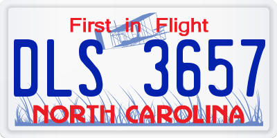 NC license plate DLS3657