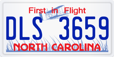 NC license plate DLS3659