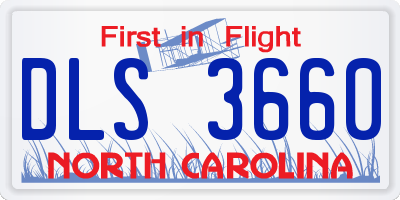 NC license plate DLS3660
