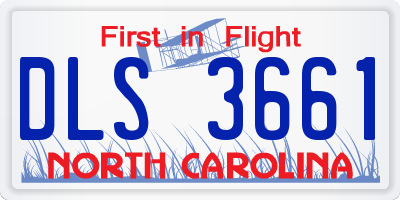 NC license plate DLS3661