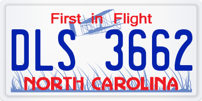 NC license plate DLS3662
