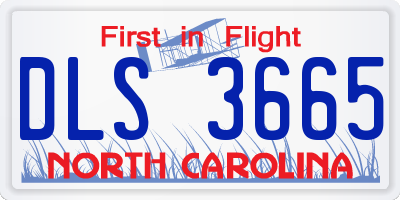 NC license plate DLS3665
