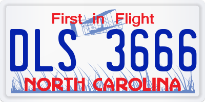 NC license plate DLS3666