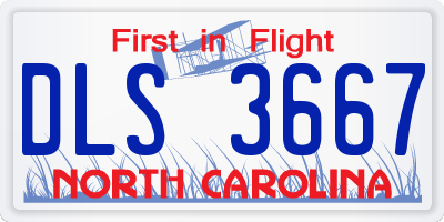 NC license plate DLS3667