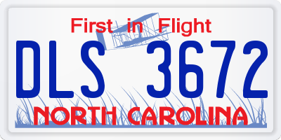 NC license plate DLS3672