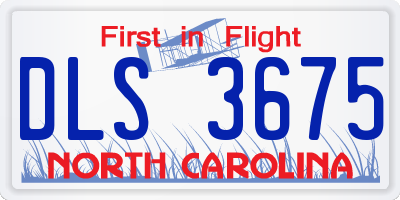 NC license plate DLS3675
