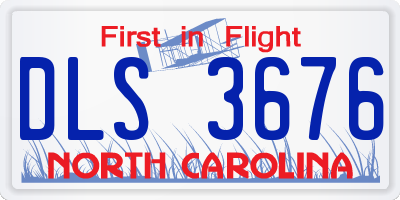 NC license plate DLS3676