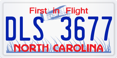 NC license plate DLS3677