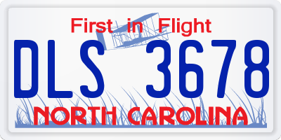 NC license plate DLS3678