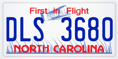 NC license plate DLS3680