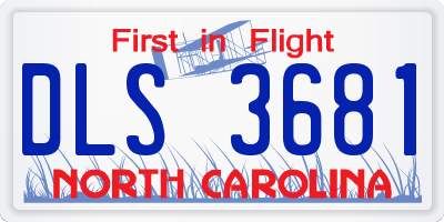 NC license plate DLS3681