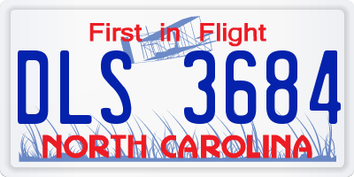 NC license plate DLS3684