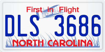 NC license plate DLS3686