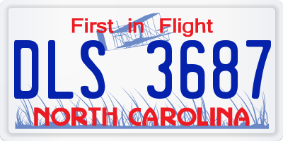 NC license plate DLS3687