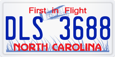 NC license plate DLS3688
