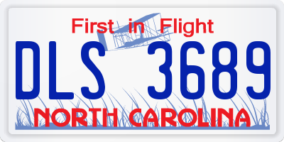 NC license plate DLS3689