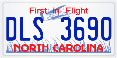 NC license plate DLS3690