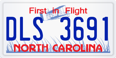NC license plate DLS3691