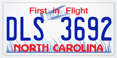 NC license plate DLS3692