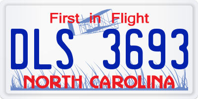 NC license plate DLS3693