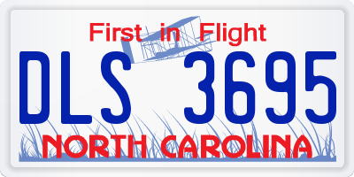 NC license plate DLS3695