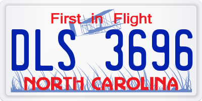 NC license plate DLS3696