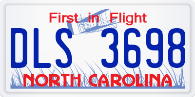 NC license plate DLS3698