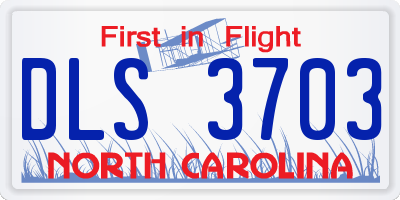 NC license plate DLS3703