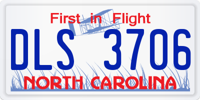 NC license plate DLS3706