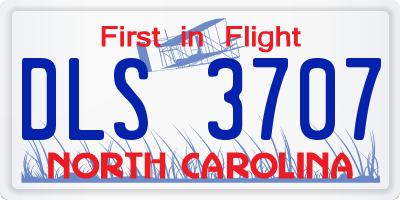 NC license plate DLS3707