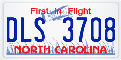 NC license plate DLS3708