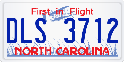 NC license plate DLS3712