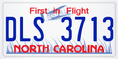 NC license plate DLS3713