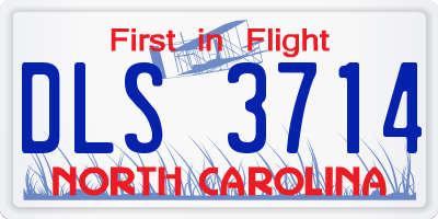 NC license plate DLS3714