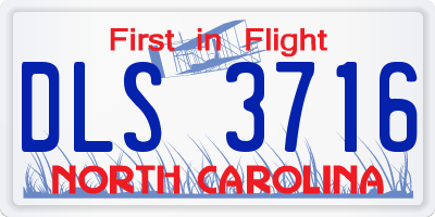 NC license plate DLS3716