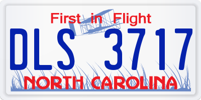 NC license plate DLS3717