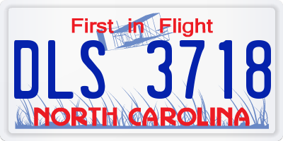 NC license plate DLS3718