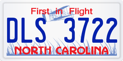 NC license plate DLS3722