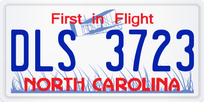 NC license plate DLS3723