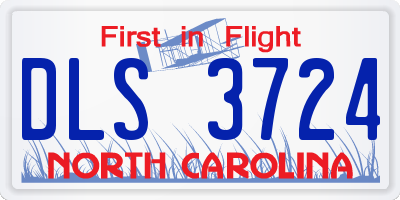 NC license plate DLS3724