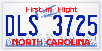 NC license plate DLS3725