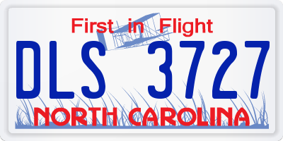 NC license plate DLS3727