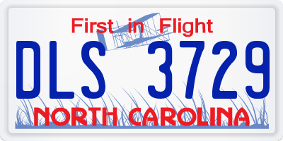 NC license plate DLS3729