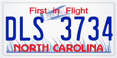 NC license plate DLS3734