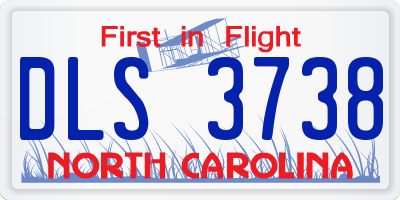NC license plate DLS3738