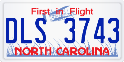 NC license plate DLS3743