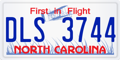 NC license plate DLS3744