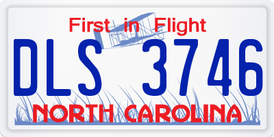 NC license plate DLS3746