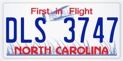 NC license plate DLS3747